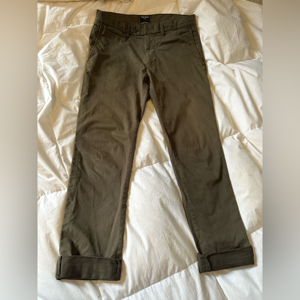 Todd Snyder Olive Chino Pants green